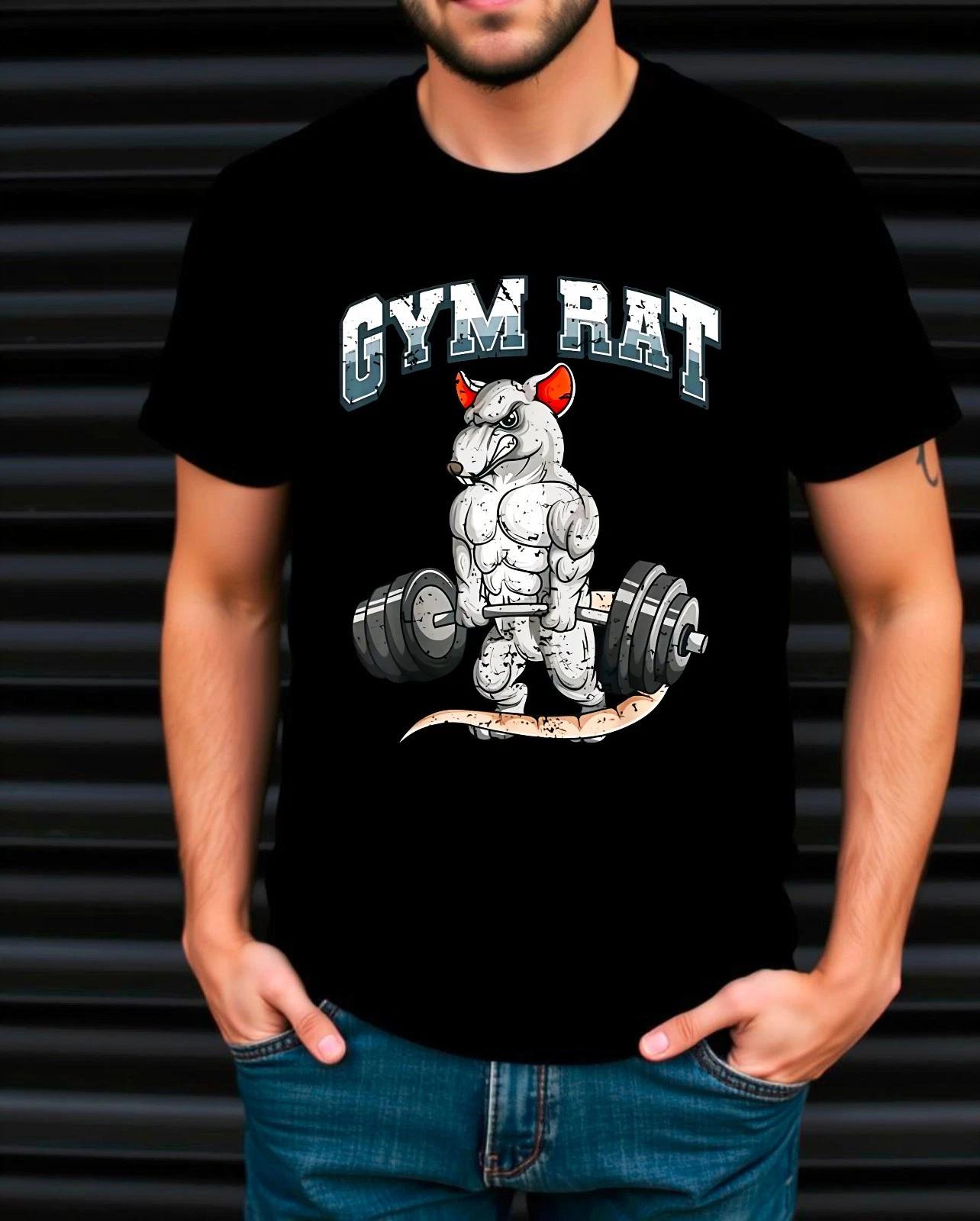 Gym Rat Funny Rat DeadLift Fitness Gym Bodybuilding Meme Novelty Men s T-Shirt 3XL