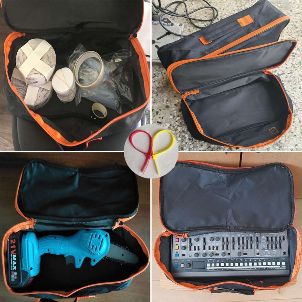 3 Sizes Tool Pouch With Zipper,Tool Bag For Screw Plier Wrench Screwdriver Mechanic Car Vacuum Hand Power Tool Storage Organizer