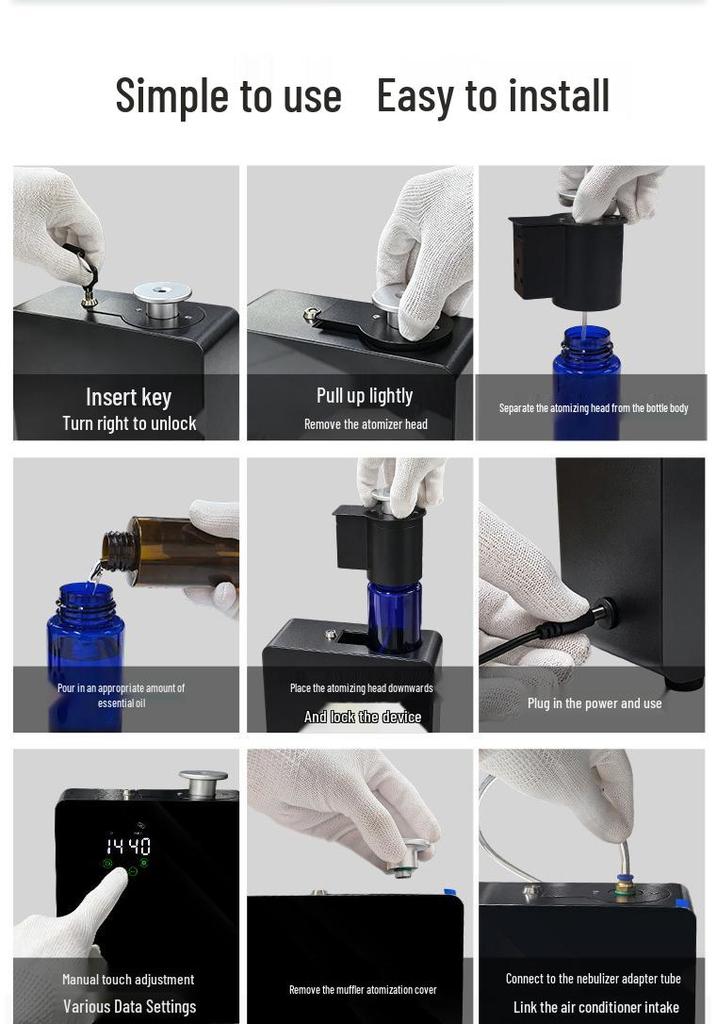 Smart App-Controlled Commercial Aroma Diffuser - Large Mist, Bluetooth, 500m³ Coverage