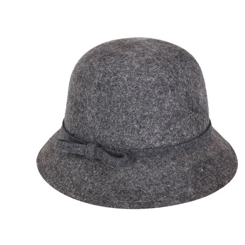 2025 Women’s Pure Wool Felted Cloche Hat Winter Warm Bowl Cut Bucket Cap for Outdoor Chic Autumn Winter Fashion