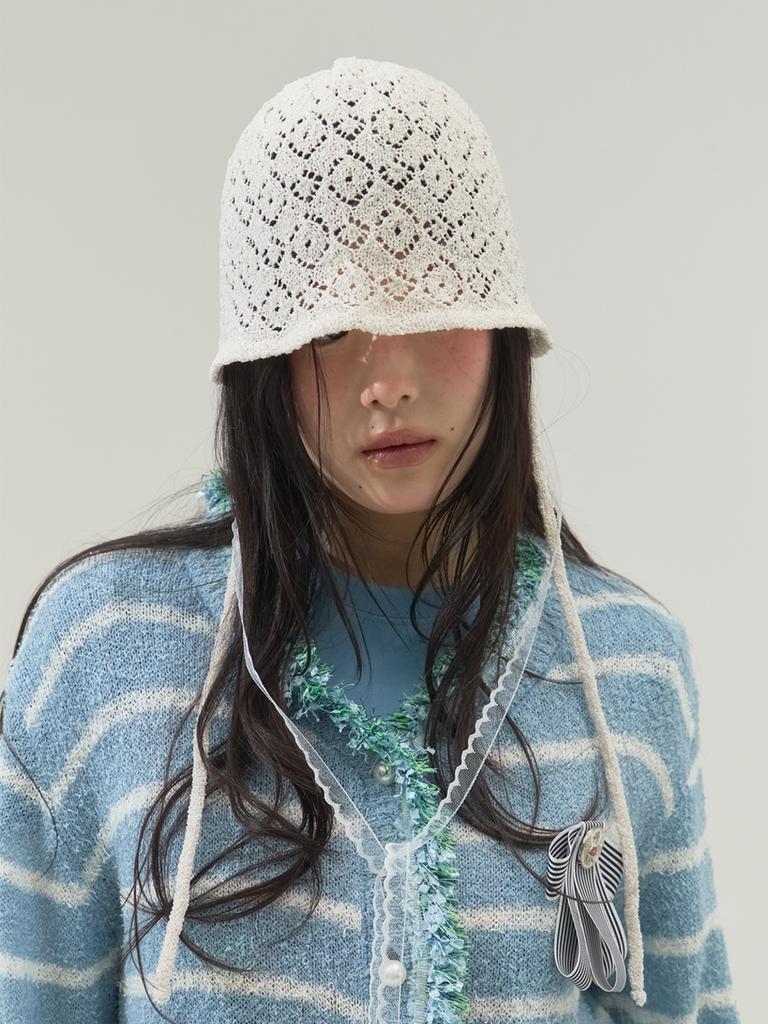 SORRY, TOO MUCH LOVE Vintage Summer Lace Hat_Cream