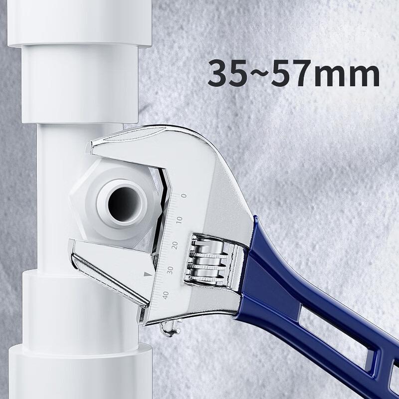 Short Handle Wrench Big Opening Ratchet Wheel Adjustable Bathroom Wrench for Maintaining Bathroom Piping Facilitie Screw Nut