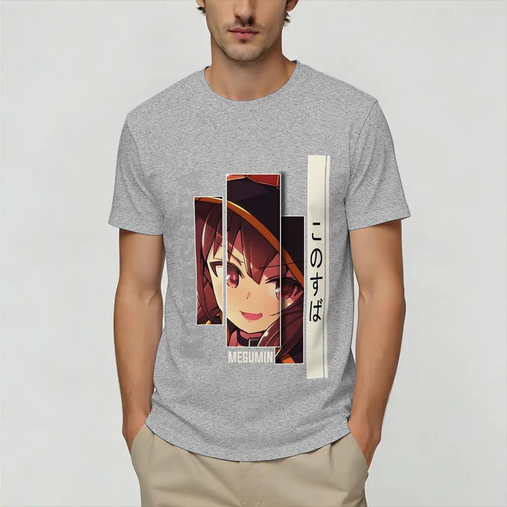Megumin KonoSuba T Shirt for Unisex Pure Cotton Funny TShirts Crewneck Tees Short Sleeve Tops Gift Idea