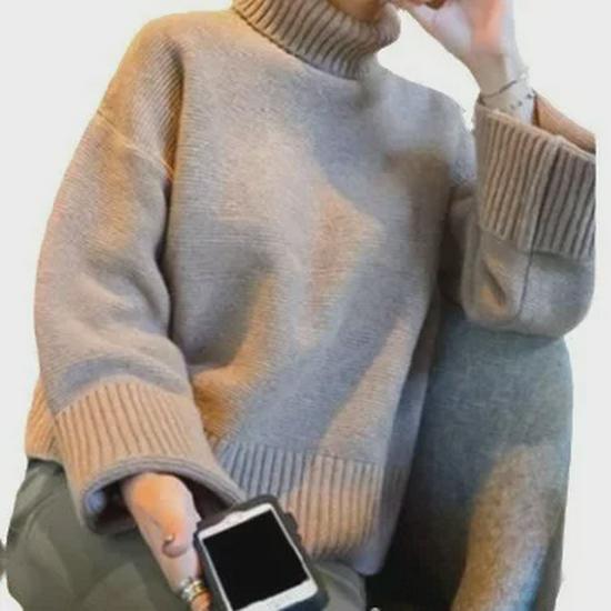 Women's Turtleneck Sweater - Autumn/Winter Short Style