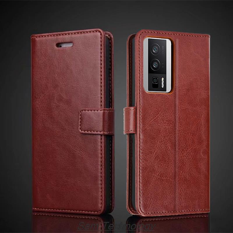 

Card Holder Leather Case for Xiaomi POCOPHONE POCO F5 Pro F5Pro Pu Leather Flip Cover Retro Wallet Case Business Fundas Coque for POCO F5 Pro&Just Case красный