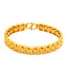 24K Gold-Plated European Coin Tank Chain Bracelet - Unisex Fashion Jewelry, Imitation Sand Gold.