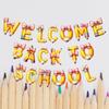 Cartoon Welcome Back To School Banner Pencil Background Hanging Flag  Classroom Kindergarten
