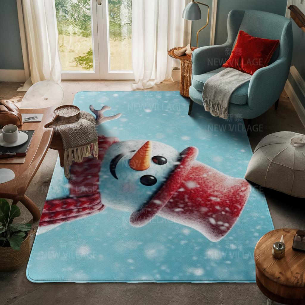 House Entrance Carpet Home Door Mat Living Room Bath Foot Bathroom Non-slip Water Absorption Rugs Bath Merry Christmas Winter