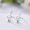 My Shape Music Note Stud Earrings for Men Women Black Color Stainless Steel Earring Punk Fashion Jewelry Pendientes Mujer 2022