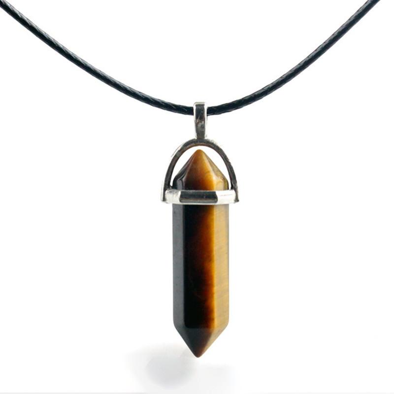 Beautiful Natural Crystal Stone Necklace With Unique Hexagonal Pendant For Healing