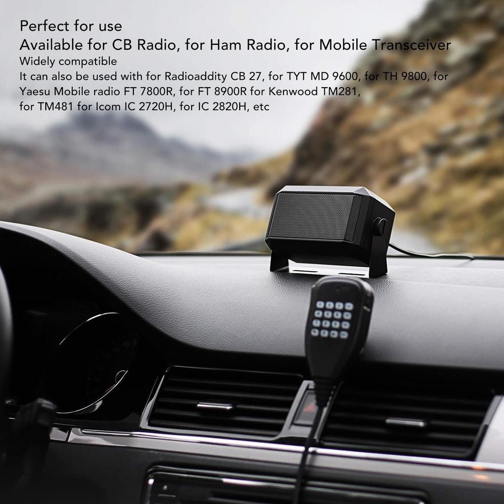 Car Radio External Speaker, Rectangular External Communication Speaker for Ham Radio or CB and Mobile Transceivers, 5 Watts, for Car, Truck, or
