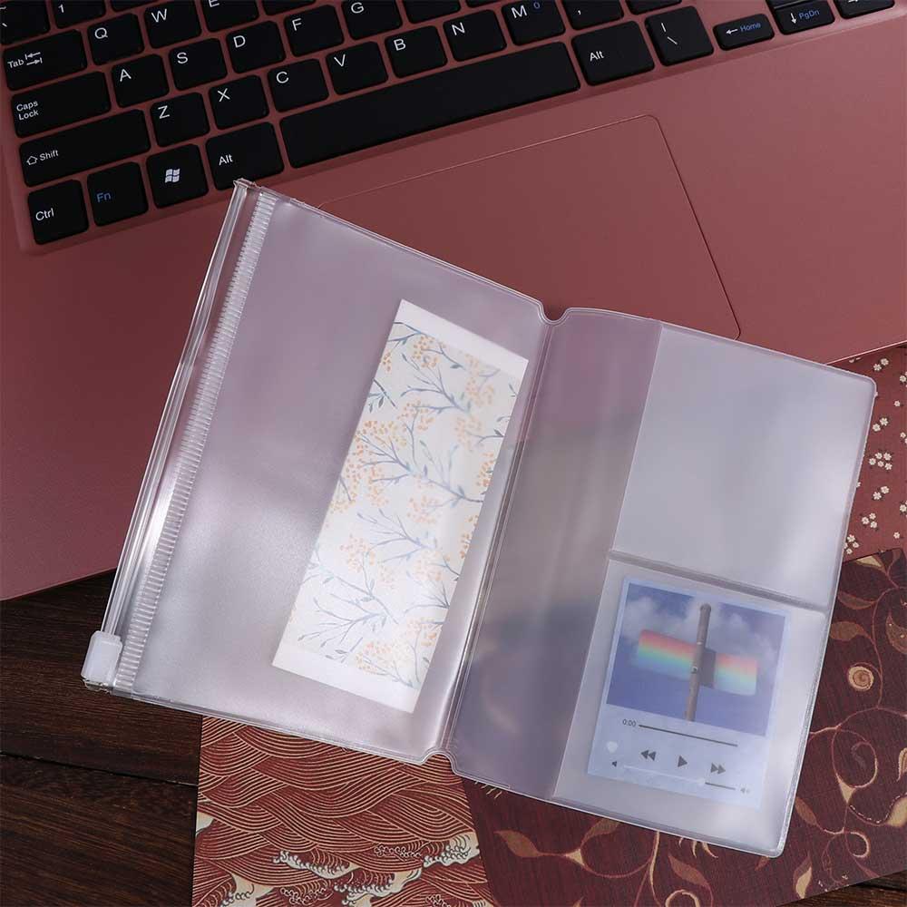 Standard Notebook Zipper Bag Journal Planner Card Holder PVC Zipper Bag Notebook Storage Bag
