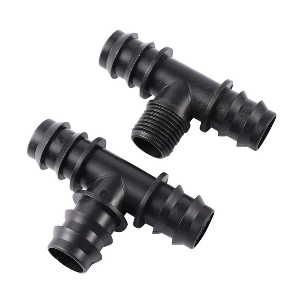 DN16/20/25mm Pipe Barbed Connector 1/2" 3/4" Male Thread Tee Elbow Straight End Plug Joint Garden Irrigation Water Hose Adapter
