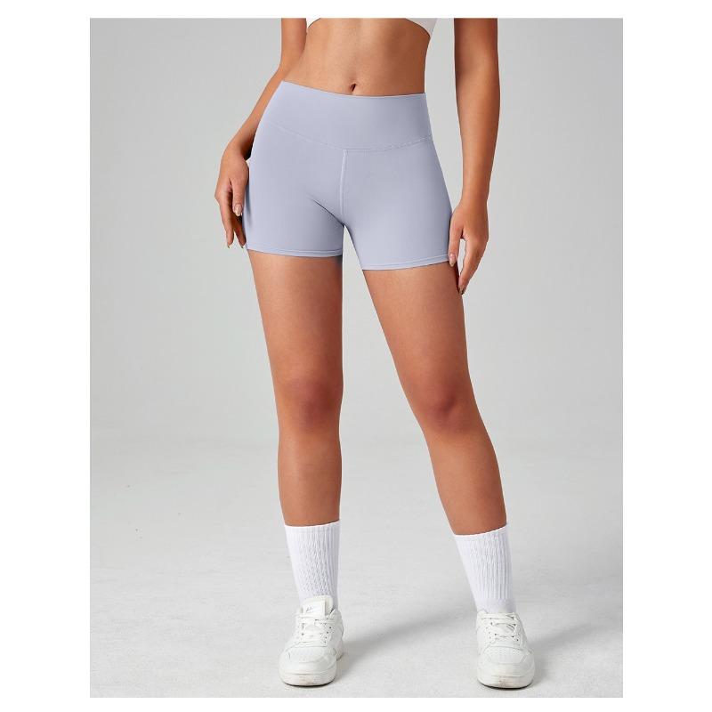 Dámské nákladní jógové šortky s vysokým pasem, design Broskvový zadek, kapsy, 3 body, Šortky na cvičení, Pocit nahoty, Vysoce elastické, Rychleschnoucí, Běžecké šortky