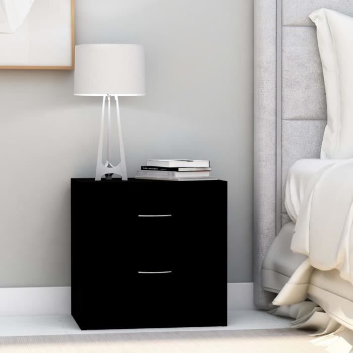 VidaXL Tables de chevet 2 pcs Noir 40 x 30 x 40 cm Aggloméré