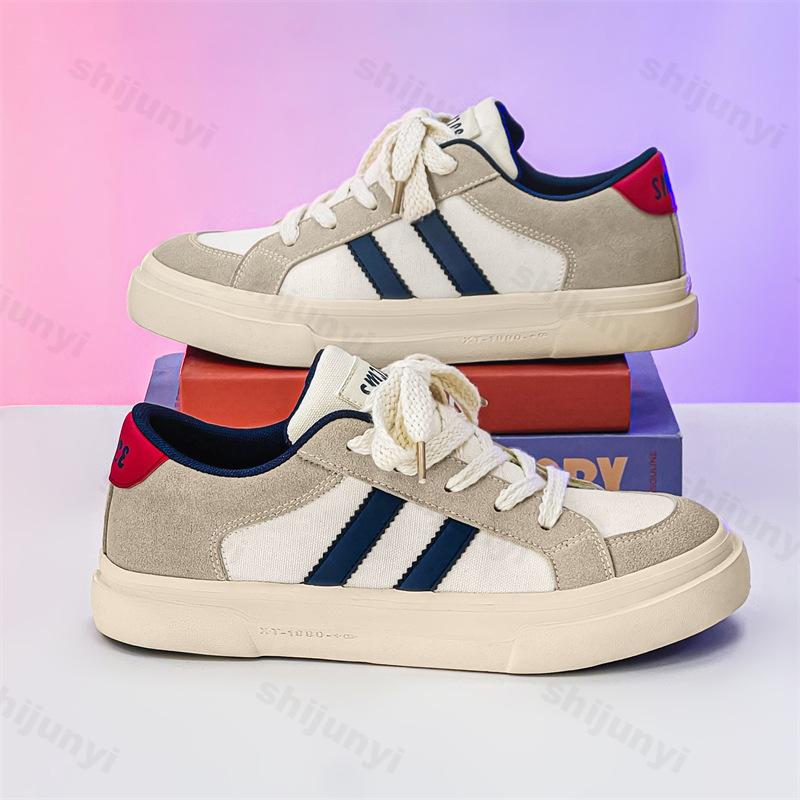 

2026 New Autumn Fashi Trend Thick Soled Casual Canvas Shoes for Men s Low Top Breathable Comfortable Versatile Chunky sneakers 39 бежевый