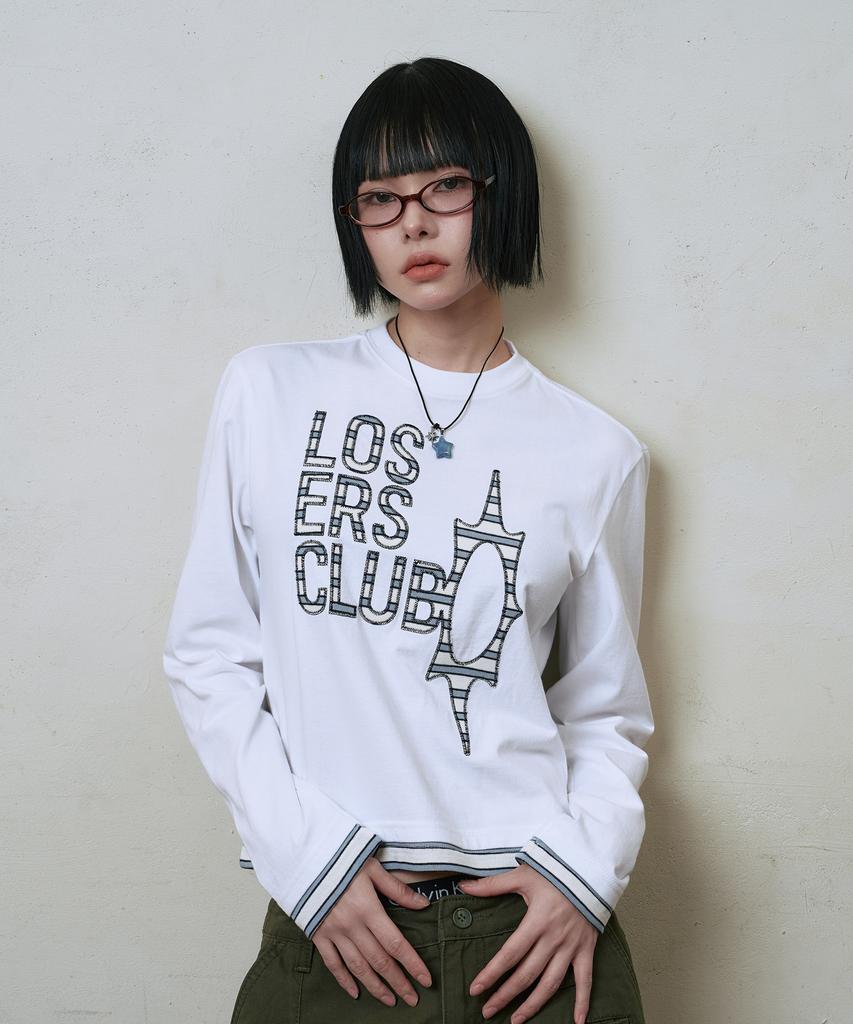 Lujeoseukeulleob Logo Layered Long Sleeve T-Shirt White