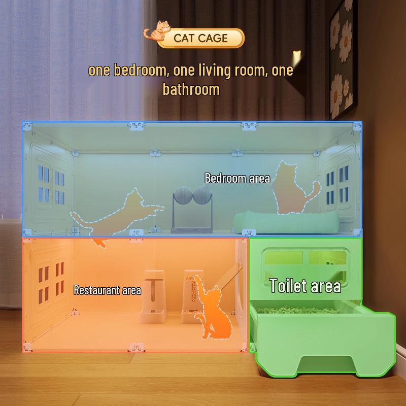 Luxury Indoor Multi-Layer Cat Villa with Integrated Litter Box