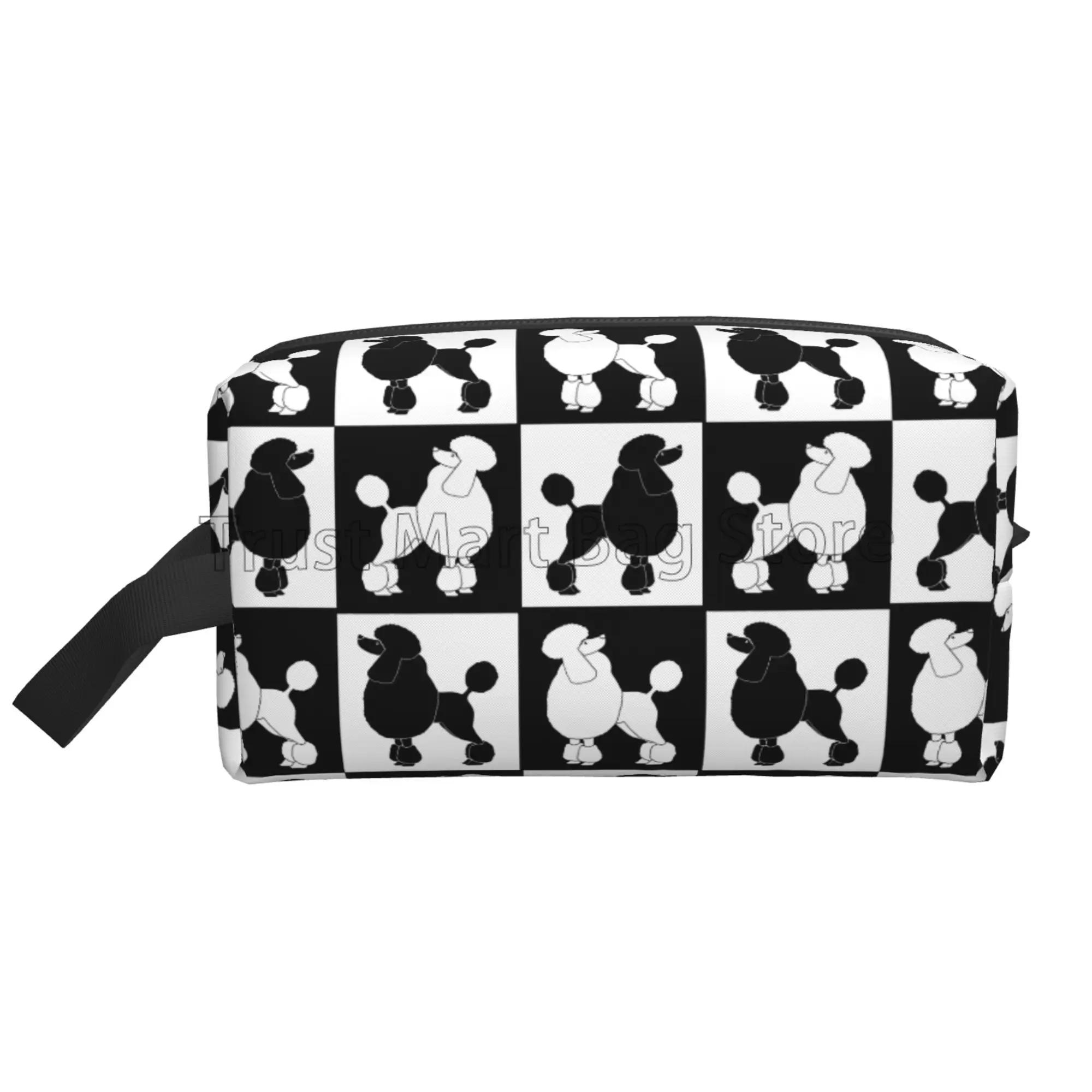 

Милая дорожная косметичка с принтом пуделей и собак, переносной органайзер для туалетных принадлежностей, вместительная сумка для хранения, дорожная сумка унисекс 25.5x16x12.5CM темно серый