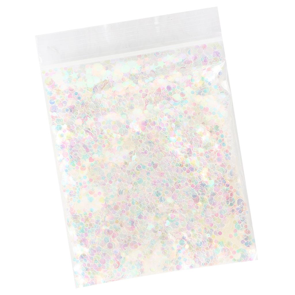 Glitter Confetti 10g LKYS‑022 White PET Color Round Hollow Sky Makeup Crafts Epoxy Gifts