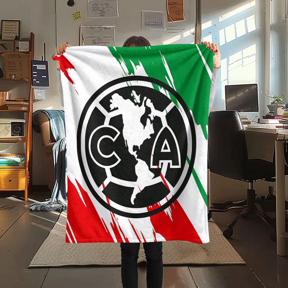 1PC Club America Patterned Flannel Blanket Suitable For All Seasons for Home Decor Warmth and Comfort Gifts Holiday Present