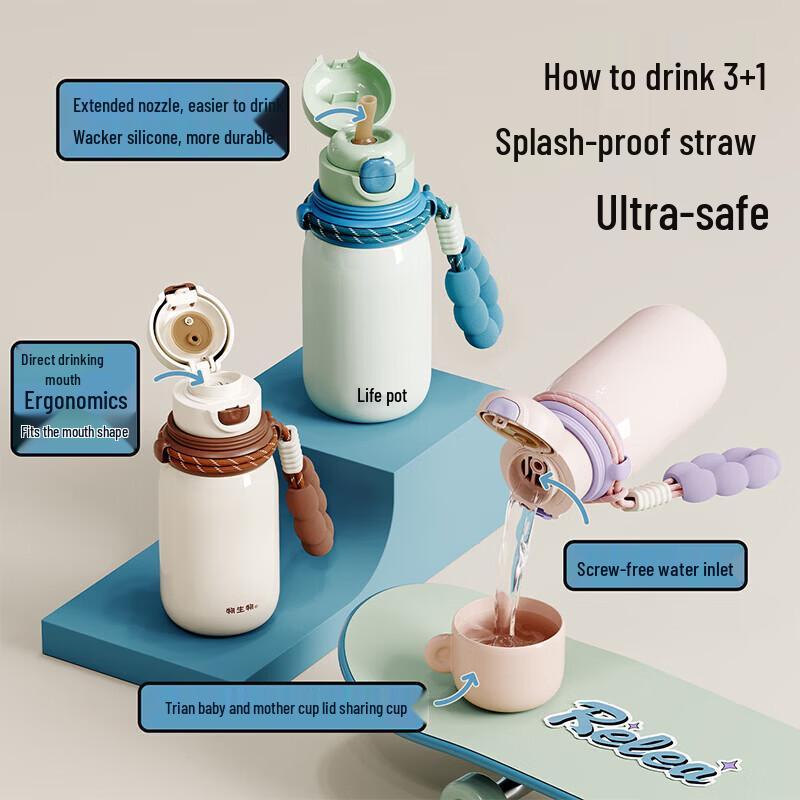 RELEA Peekaboo Kids Insulated Straw Water Bottle