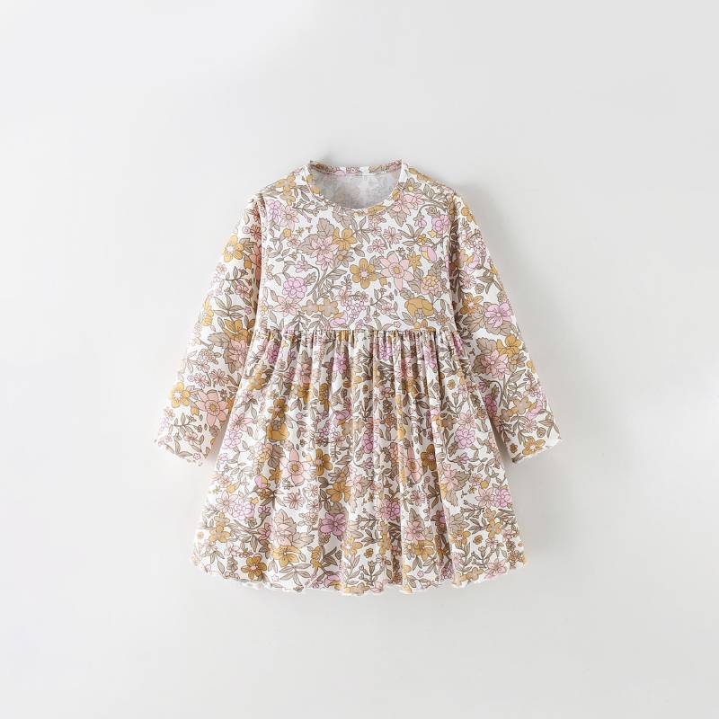 Girl Autumn Princess Dress With Cotton Fabric For Casual Wear