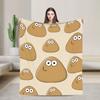 My Pet Alien Pou Printed Blanket For Men Women Warm Cozy Fluffy  Throw Blankets for Bed 50x60 Inches Multiple Sizes
