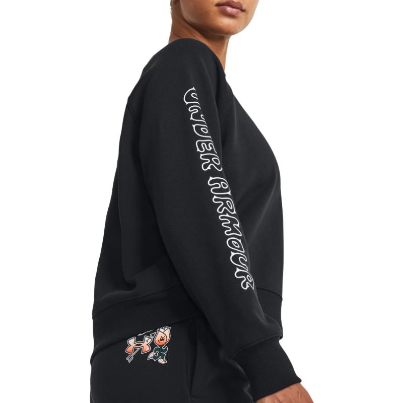 Under Armour Fitted Long Sleeve Sweatshirt With Letter Print Women Tops Black 1379833-001