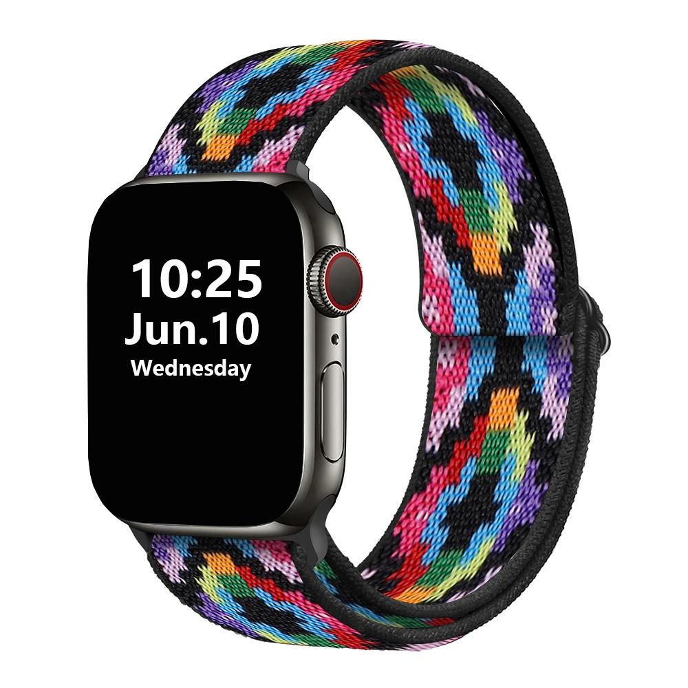 Loop Strap for Apple Watch Band 41mm 40mm 38mm 45mm 44mm 42mm Stretchy iWatch Series 8/76/5/4/3/2/1 Double-Layer Stretch Belt