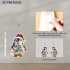 2D Flat Cartoon Penguin Light Bulb Santa Hat Acrylic Dangling Hook Christmas Earrings for Women Lightweight Statement Funny Animal Dangle Drop Earring