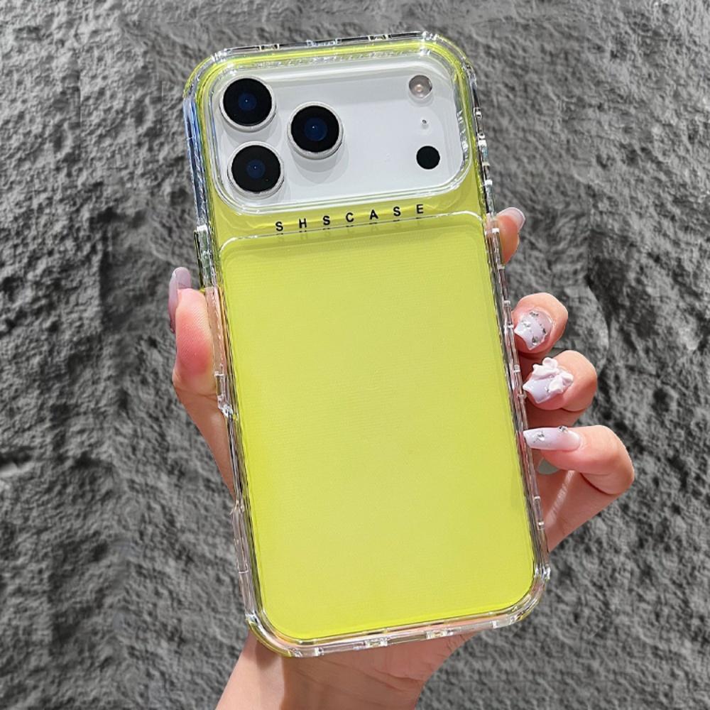 IPhone 17 Air 16 15 Pro 14 Plus 13 12 Mini 11 Pro 17Pro Shockproof Armor Transparent Cover Fashion Bright Fluorescence Case