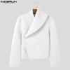 INCERUN Men Lapel Long Sleeve Side Cross Short Blazer Casual Jackets Coats