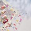 Tomoni Embossed Nail Art Stickers - Exquisite Bow Pattern, Xiaohongshu Trend, Chic Nail Decoration