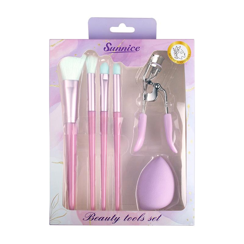 

Wet and Dry Dual-use Beauty Ball Curl Eyelash Curler Makeup Brush Combination Beauty Tool фіолетовий