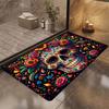 Halloween Skull Carpet Home Decor, Water-Resistant, Noni-Slip Floor Mat At Doorway, Mexican Day Of The Dead Festival
