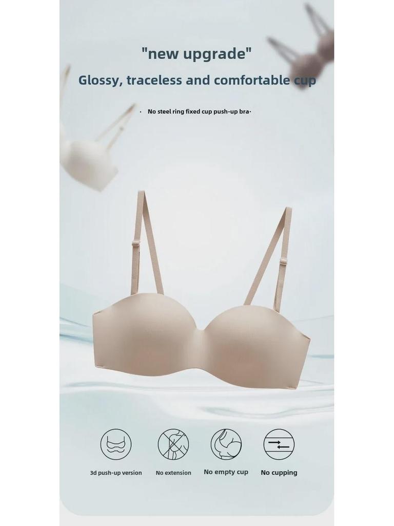 Sleek Strapless Non-Slip Tube Top Bra: Invisible, Seamless, and Supportive Without Underwire