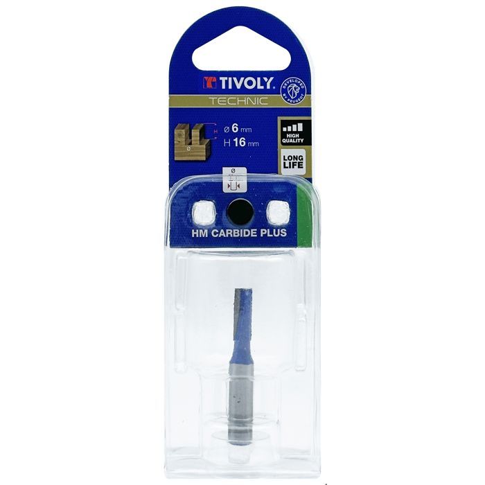 Fraise À Rainurer - TIVOLY - Ø6mm - 2 Lames Carbure - Tige Ø8mm - Pour Bois