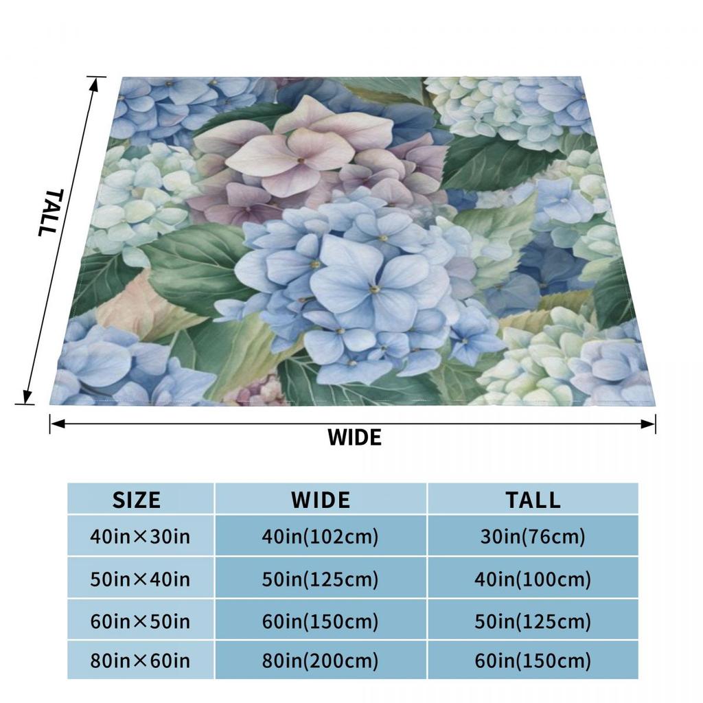 Hydrangea (Hortensia) Floral Patterns 12 An Ultra-Soft Micro Fleece Blanket