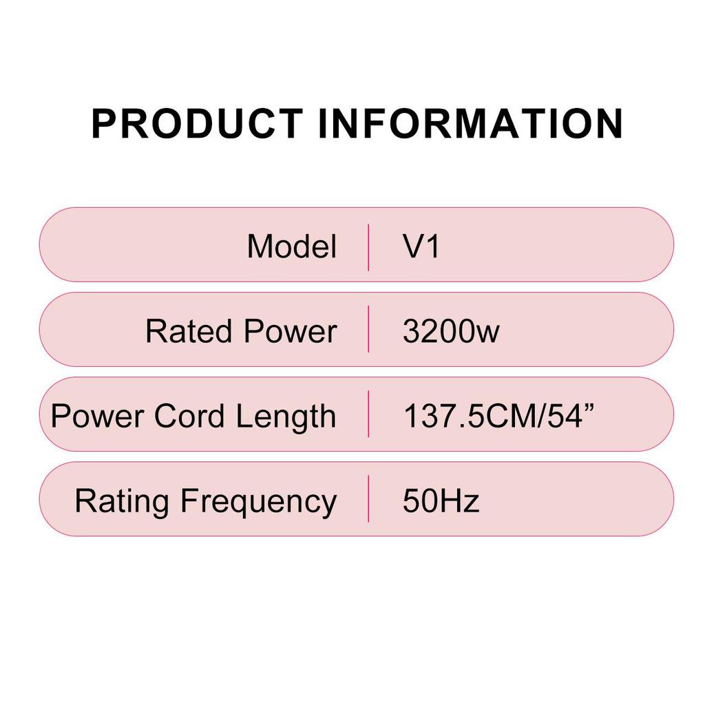 Hatteker High-Power 3200W Hair Dryer with 3 Heat Settings - Portable Hot & Cold Air for Home, Salon, and Hotel Use