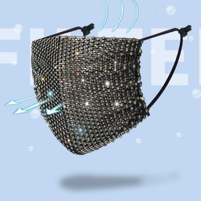 Rhinestone Decor Protection Face Mask, New Arrival Lightweight Breathable Mask for Men & Women, Sparkly Daily Dust Mask