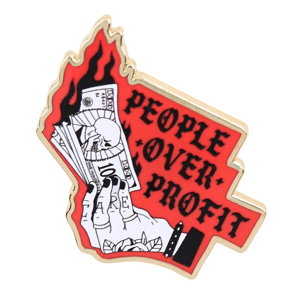 

People Over Profit Enamel Lapel Pin - Souvenir Gift Accessory