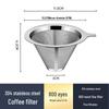 304 Stainless Steel Pour-Over Coffee Filter