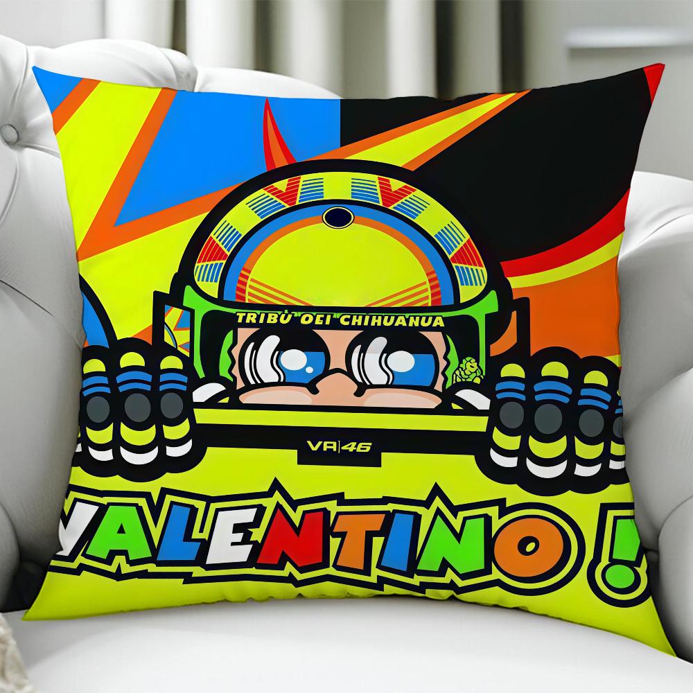 Motorcyclist RRRossiES 46 cushion cover Birthday Anniversary Gifts Double Sided Printed Zipper Cushion Cover