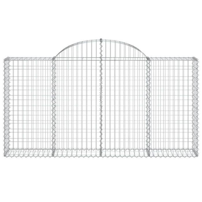 VidaXL Paniers à gabions arqués 8 pcs 200x30x100/120 cm Fer galvanisé, gabion, cage de gabion, panier de mur de gabion, mur 3146116