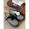 Platform plaid shoes women's new one-pedal heightening canvas shoes versatile board shoes 528