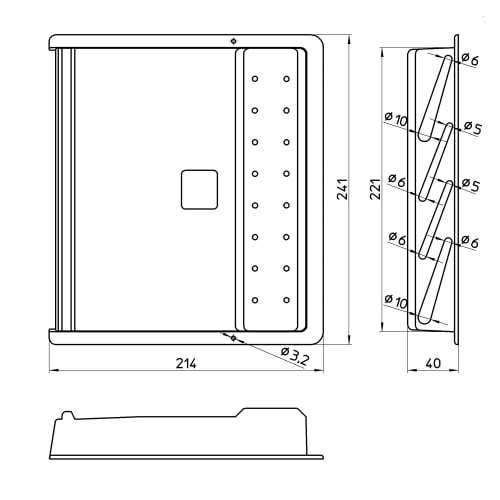 Sanei PW83 Knife Holder, Holds 4 Knives, Slim, Simple Design, for Wooden Doors, Polypropylene, Screws Sold Separately