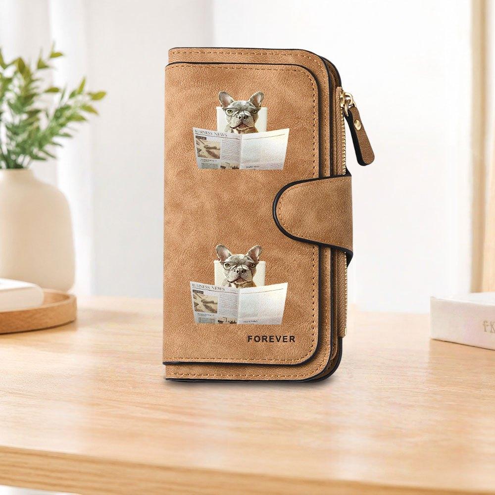 French Bulldog Long Zipper Wallet, Large Capacity Card Holder, Unisex Clutch Bag, Fashionable Zipper Coin Purse, Suitable for Daily Use, A Great Gift