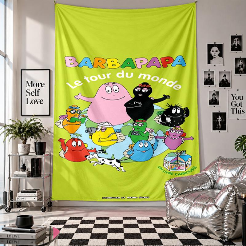 Wall TapestryBarbapapa Art Hanging Cloth Decorative Background Cover for Room Decoration
