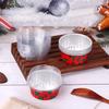 10 Pcs Reusable Round Aluminum Foil Tin Cup With Lids Pudding Cake Mold Air Fryer Tinfoil Box Small Baking Tray Tinfoil Cups